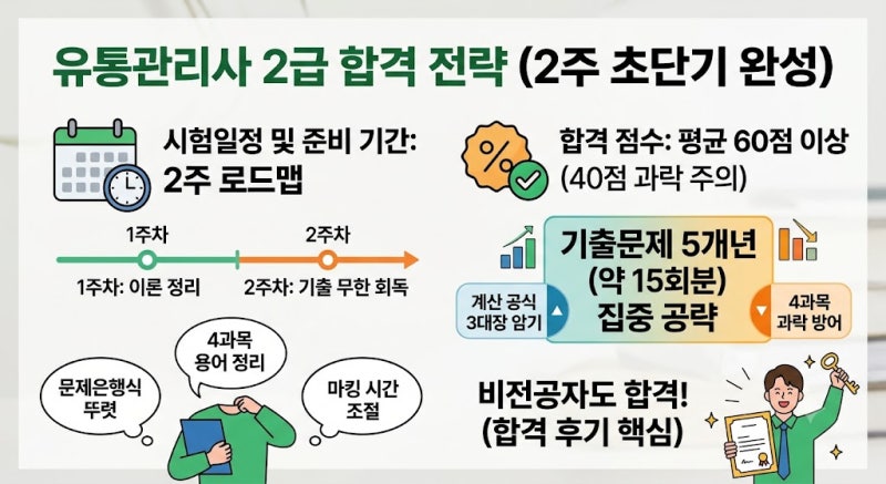 유통관리사 2급 시험일정 합격점수 기출문제 5개년 회독 합격 후기