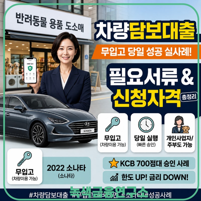 차량담보대출 필요서류 및 신청자격, 무입고조건 당일 성공 실사례까지 알아보기