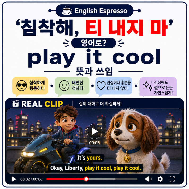 '침착해, 티 내지 마' 영어로 | play it cool 뜻과 쓰임