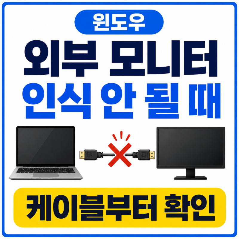 윈도우 외부 모니터 인식 안 될 때 | 케이블·감지·드라이버 확인 순서