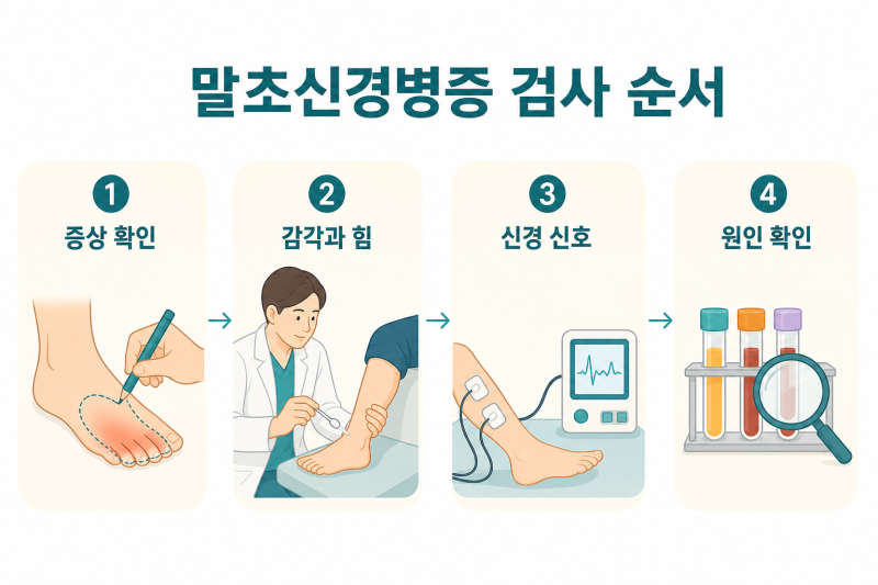말초신경병증 검사에서 신경전도검사가 정상인데도 저림이 남는 이유는 무엇인가요?