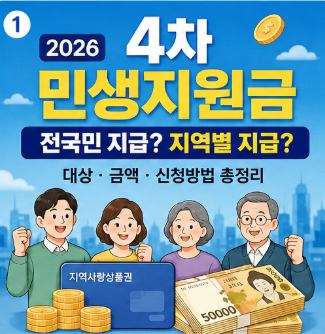 2026년 4차 민생지원금 신청방법 총정리｜전국민 지급일까? 지역별 대상·금액 확인