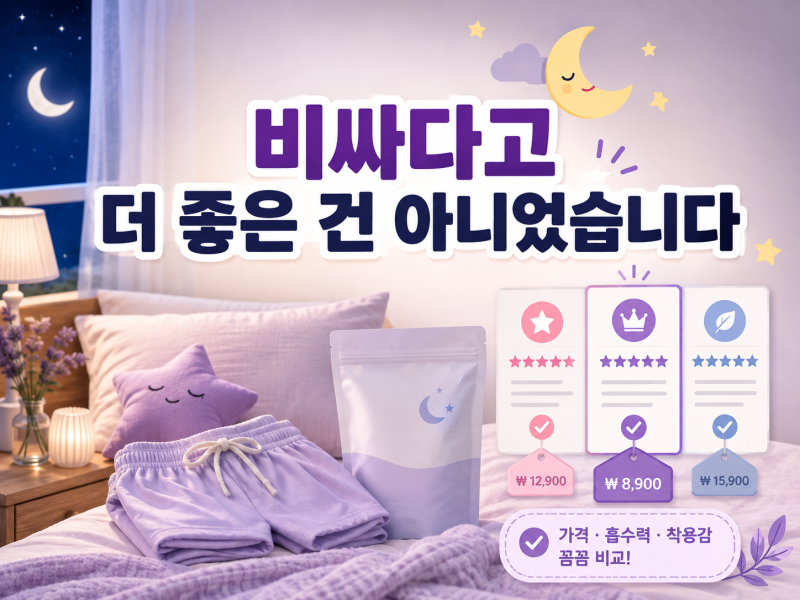 입는 생리대 다 똑같을까?｜흡수력·착용감·개당 가격 비교