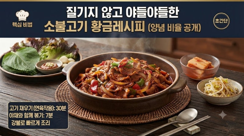 질기지 않고 야들야들한 소불고기 황금레시피, 양념 비율 공개!
