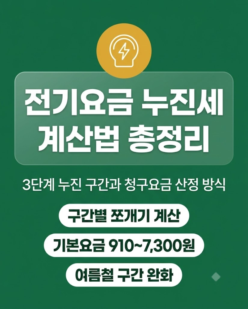 전기요금 누진세 계산법 구간별 요금 단가 총정리