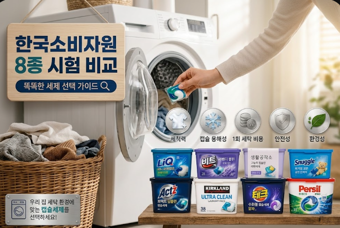 캡슐세제 가성비 비교｜1회 세탁 비용 최대 6배 차이