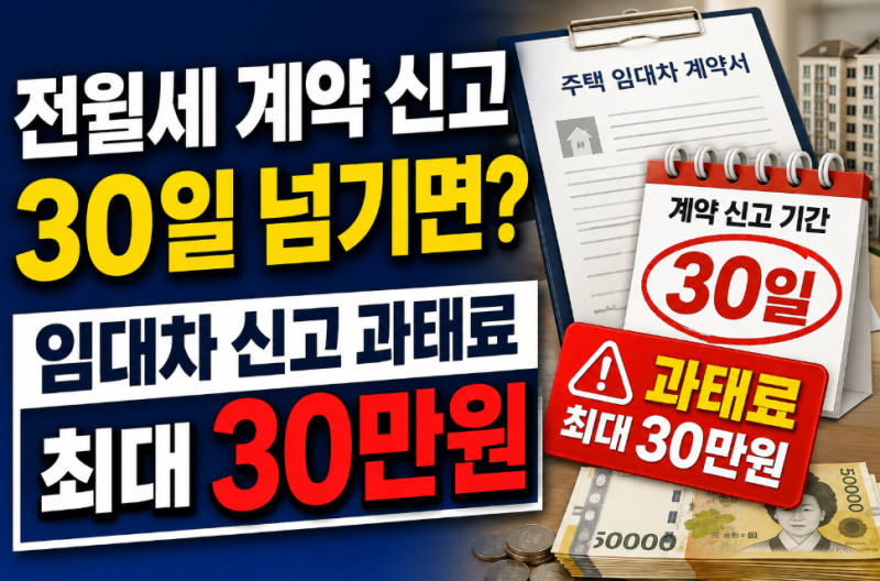 전월세 계약 신고 30일 넘기면? 임대차 신고 과태료 최대 30만원