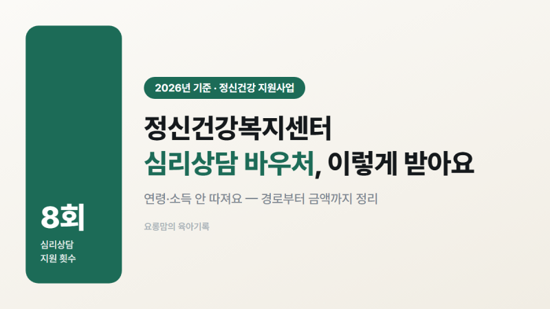 정신건강 심리상담 바우처, 정신건강복지센터부터 가면 되나요?