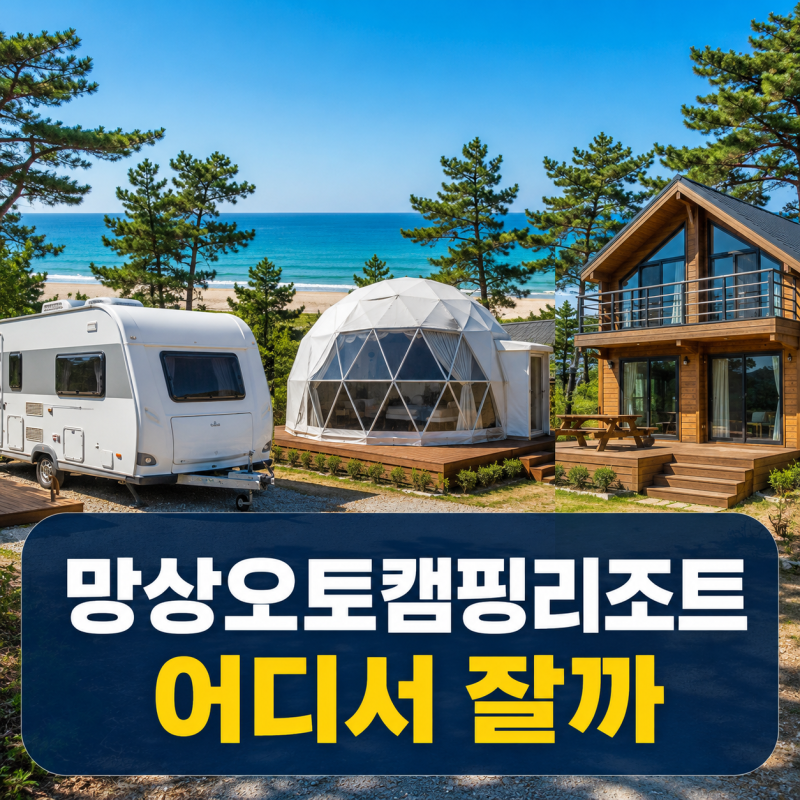 동해 망상오토캠핑리조트 어디서 잘까, 카라반·글램핑·펜션형 숙소 비교