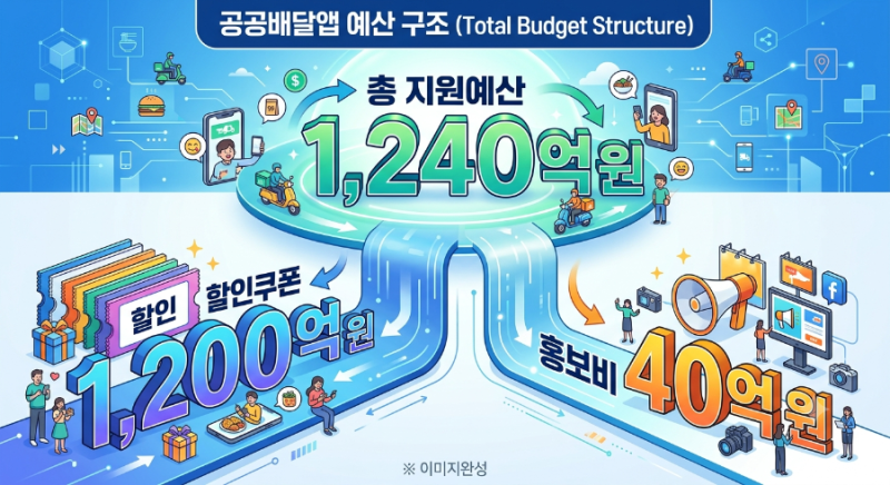 정부 공공배달앱에 1,240억 투입한다…그런데 1,200억이 할인쿠폰?