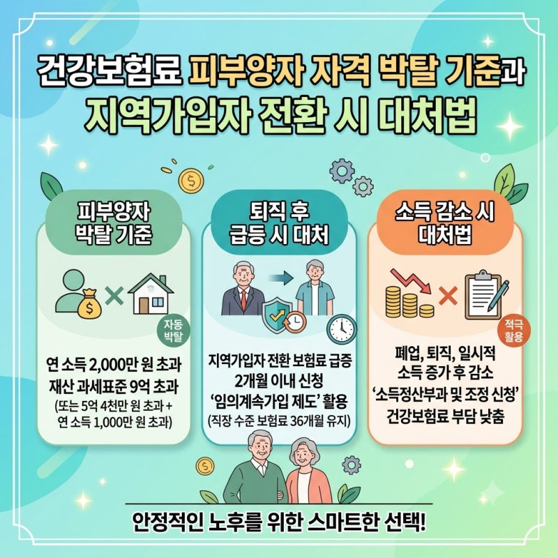 건강보험료 피부양자 자격 박탈 기준과 지역가입자 전환 시 대처법