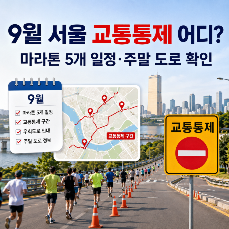 9월 서울 교통통제 어디? 마라톤 5개 일정·주말 도로 확인
