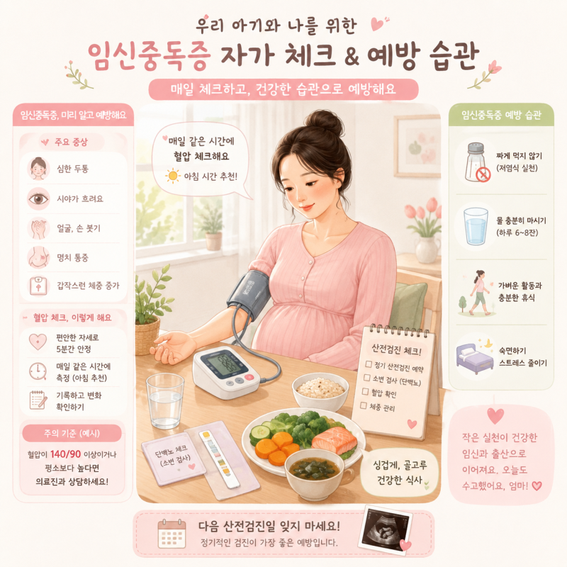 임신중독증 초기 증상 총정리: 고혈압·단백뇨 원인부터 조기 발견을 위한 자가 진단법