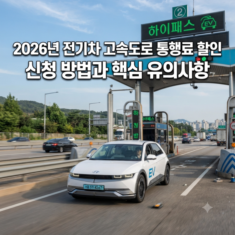 2026년 달라진 전기차 고속도로 통행료 할인 신청 방법과 유의사항