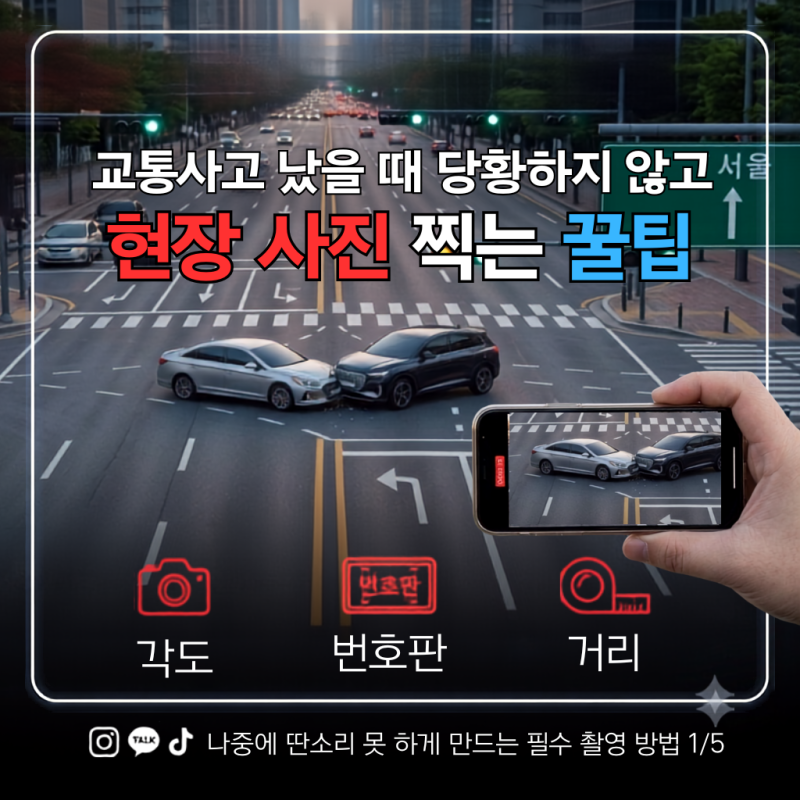 과실 비율 '100:0' 만드는 교통사고 현장 사진 촬영 꿀팁 총정리