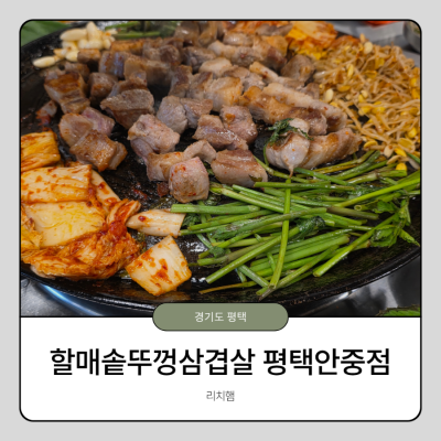 평택 안중 맛집 할매솥뚜껑삼겹살 평택안중점 삼겹 목살 반반 한판 소스 무제한 고기집