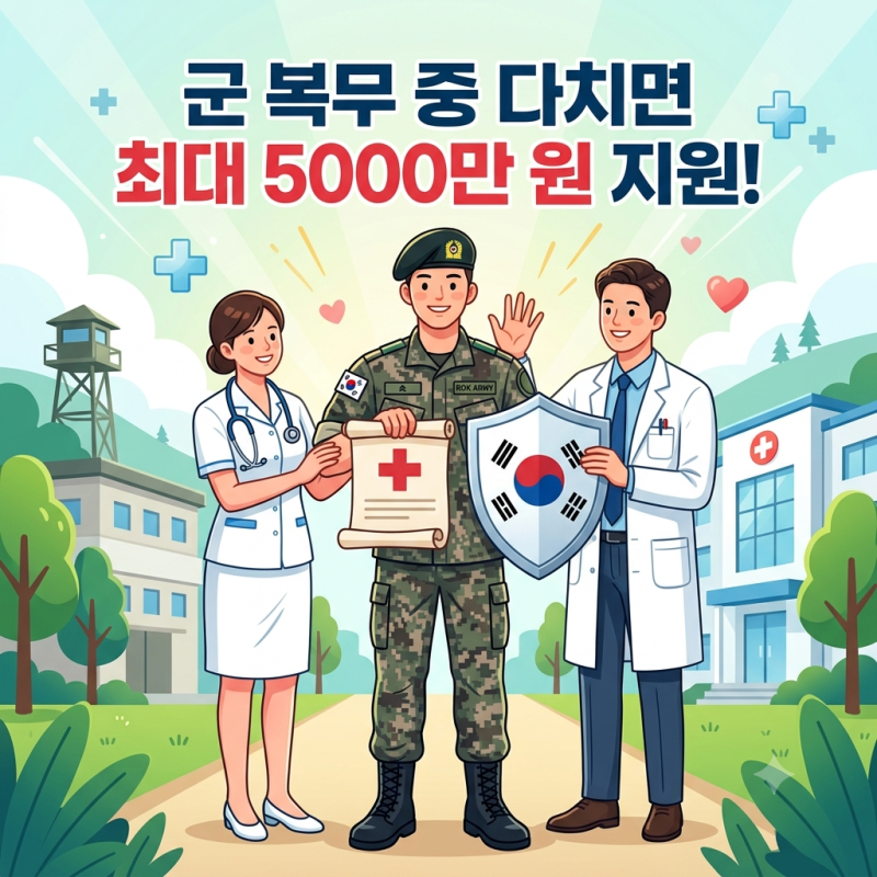 군 복무 중 다치면 최대 5000만 원 지원! 질병·골절 보장 대상 치료비 총정리(+실손보험 )