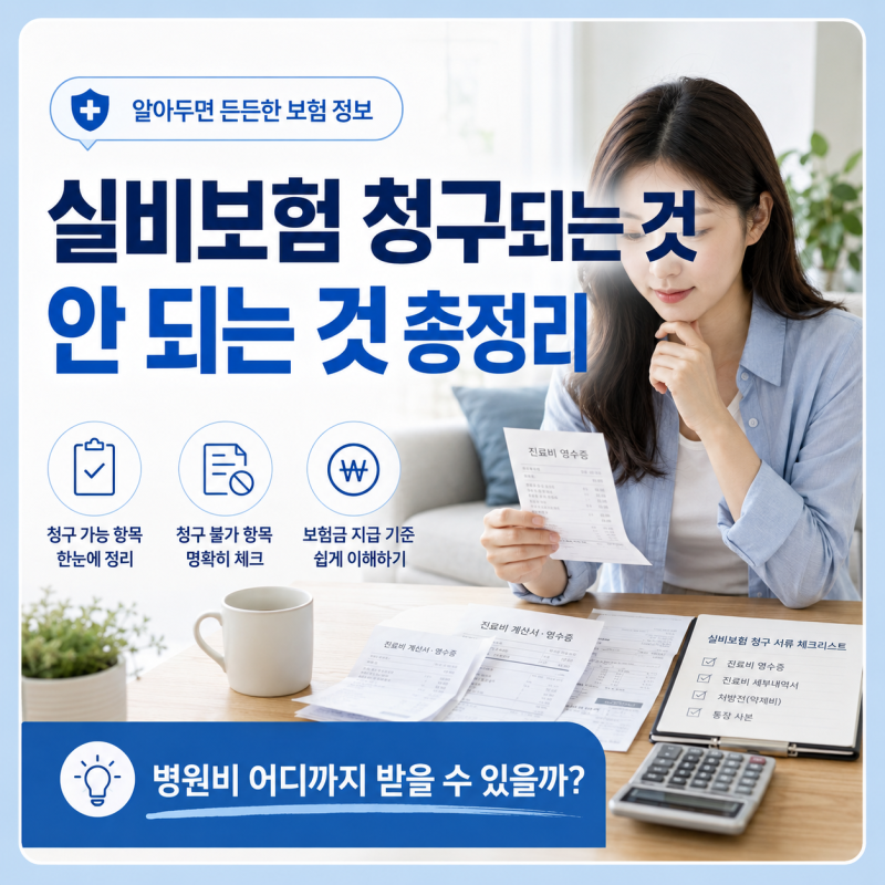 실비보험 청구되는 것·안 되는 것 총정리, 병원비 어디까지 받을 수 있을까?
