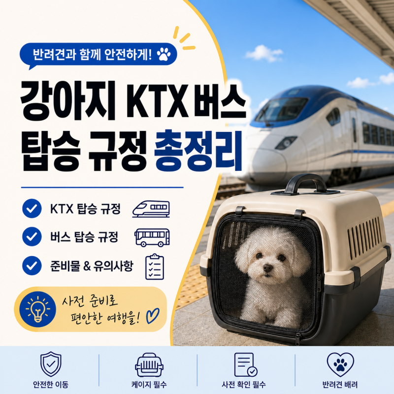 강아지 KTX 버스 지하철 탑승 규정 이동장 무게 좌석 총정리