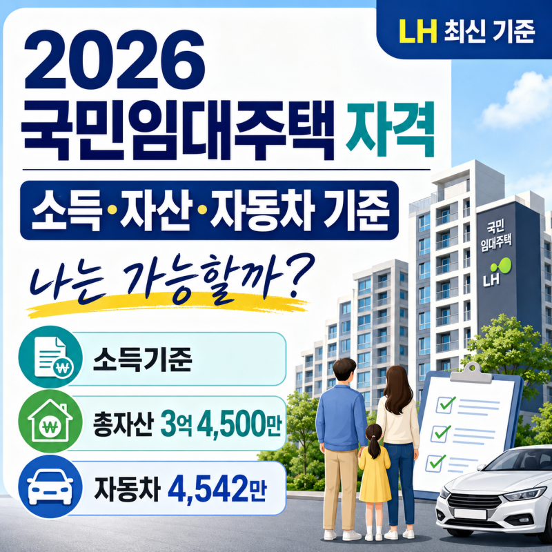 2026 국민임대주택 자격 총정리｜소득·자산·자동차 기준, 나는 가능할까?