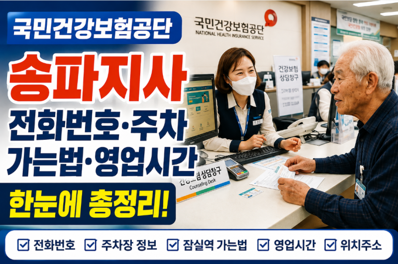 국민건강보험공단 송파지사 전화번호·주차·잠실역 가는법, 영업시간까지 한눈에