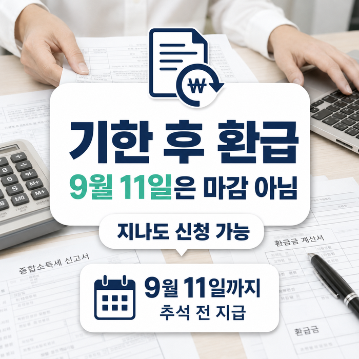 종합소득세 기한 후 환급 9월 11일 마감?
