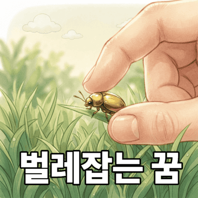 벌레 잡는 꿈 고민이 해결되거나 재물이 들어오는 길몽이 많아요