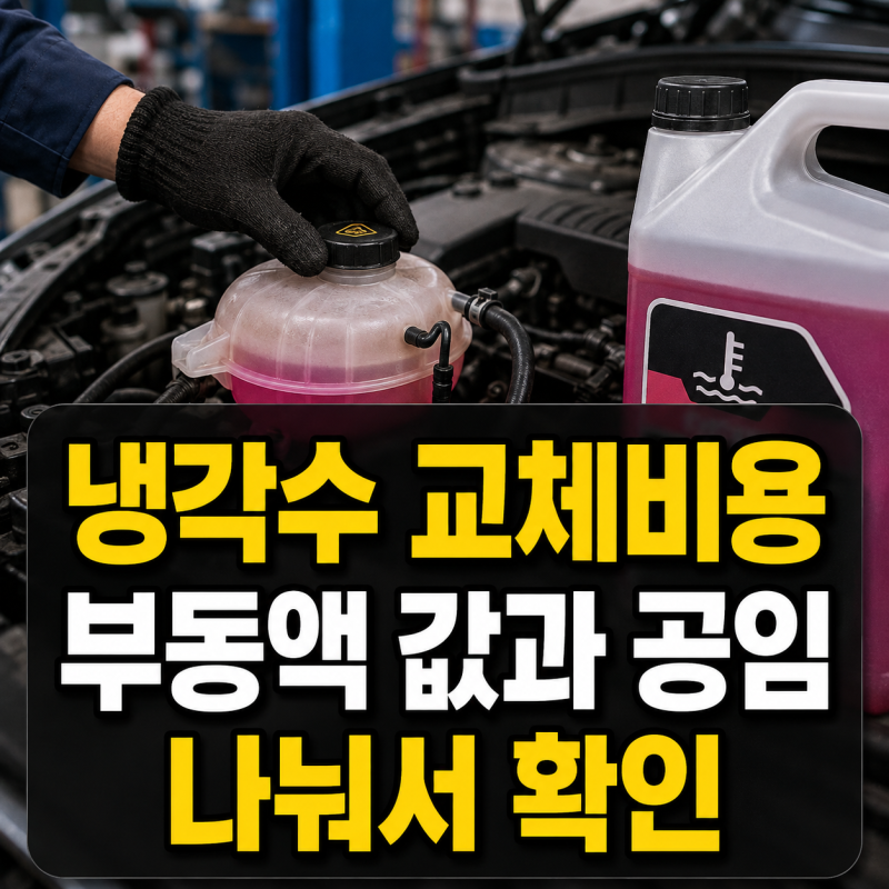 냉각수 교체비용, 부동액 값과 공임으로 나눠보면