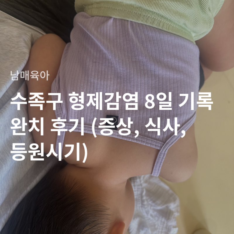 수족구 형제 감염 8일 기록 완치 후기 (잠복기, 진단, 투약, 맞벌이 가정보육, 등원시기)