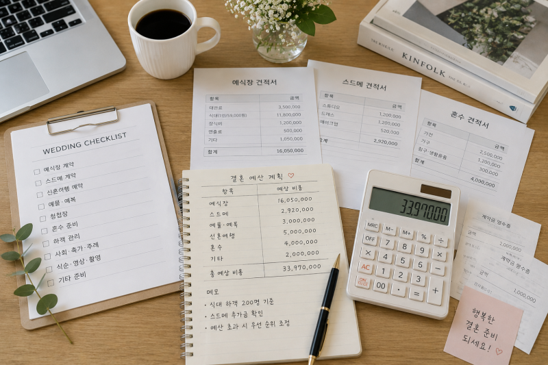 결혼식 비용 얼마 잡아야 할까? 예식장·스드메 실제 계약금액 기준 보기
