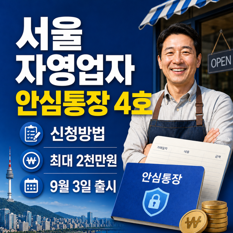 서울 자영업자 안심통장 4호 신청방법｜최대 2천만원·출생연도 5부제 날짜