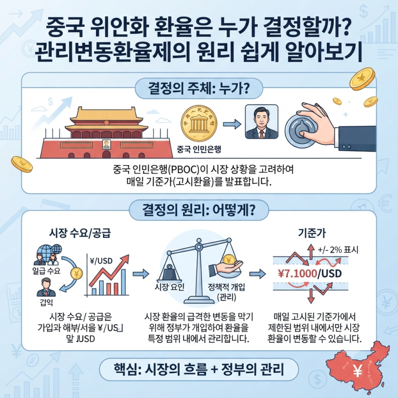 중국 위안화 환율은 누가 결정할까? 관리변동환율제의 원리 쉽게 알아보기