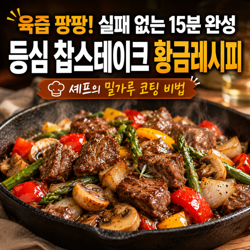 소고기 등심 찹스테이크 만들기 3:2:1 양념 공식으로 육즙 폭발하는 꿀팁