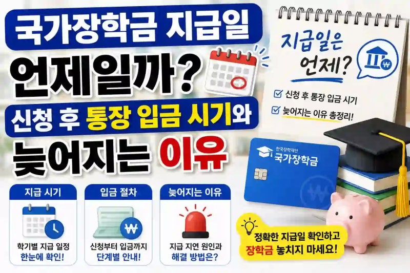 국가장학금 지급일 언제일까? 신청 후 통장 입금 시기와 늦어지는 이유