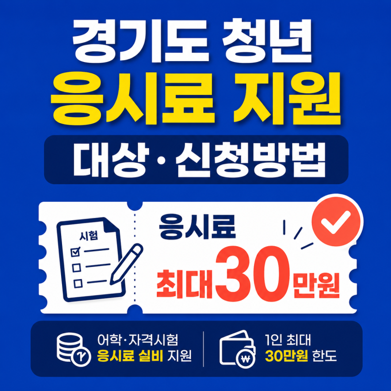 잡아바 어플라이 응시료 지원, 경기도 청년 최대 30만원 조건