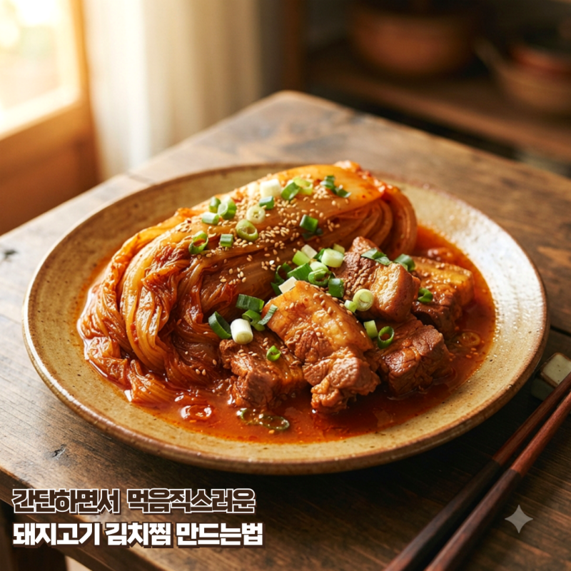 삼겹살 돌돌 앞다리살 돼지고기 김치찜 레시피와 계량