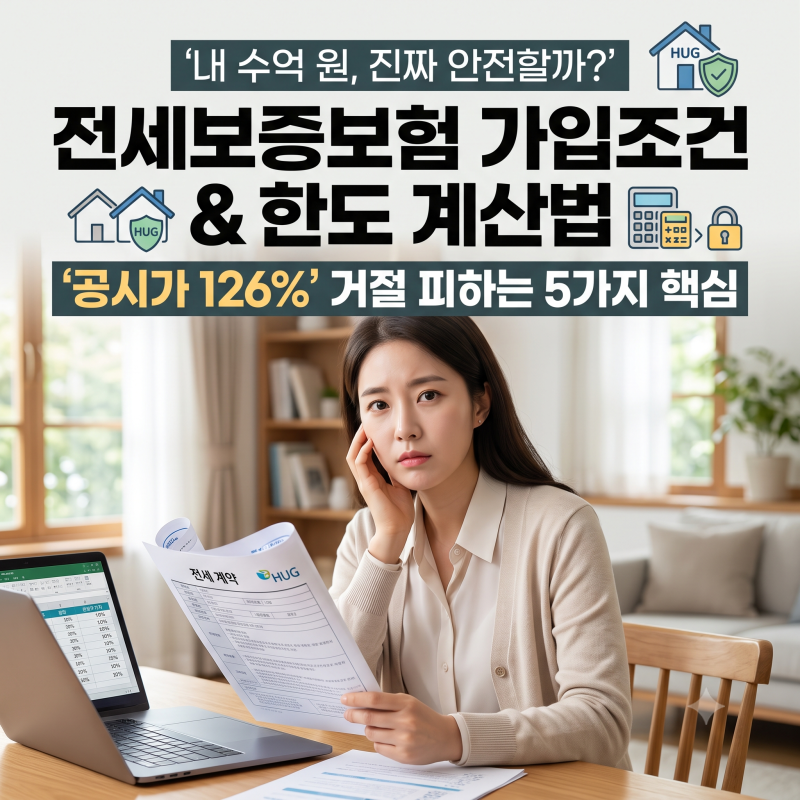 전세보증보험 가입조건과 한도 계산법｜공시가 126% 적용 시 거절 피하는 5가지 핵심