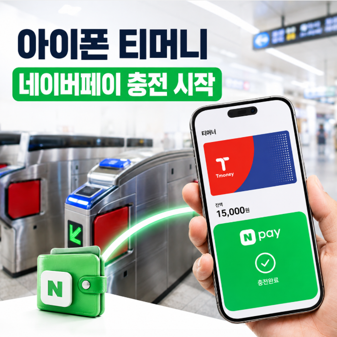 애플페이 티머니 네이버페이 충전 시작 아이폰 교통카드 이용방법 총정리