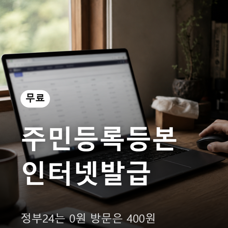주민등록등본 인터넷발급, 몰라서 그냥 방문하면 돈부터 나갑니다