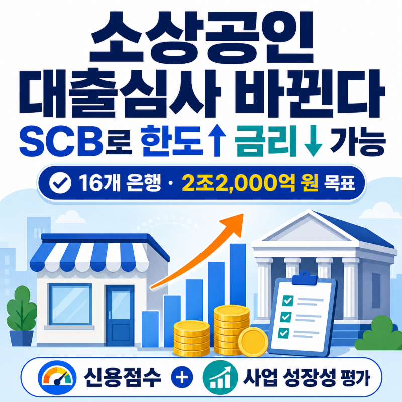 소상공인 대출 문턱 낮아진다 16개 은행 SCB 총정리