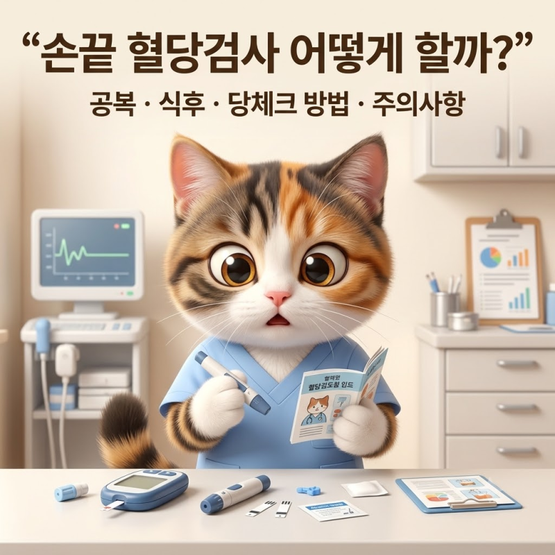 [루비와 효린이의 치료실 이야기] 손끝 혈당검사 어떻게 할까?｜공복혈당·식후혈당·당체크 ....