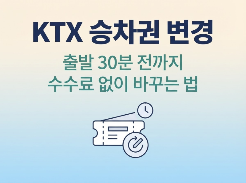 KTX 승차권 변경｜출발 30분 전까지 수수료 없이 바꾸는 법