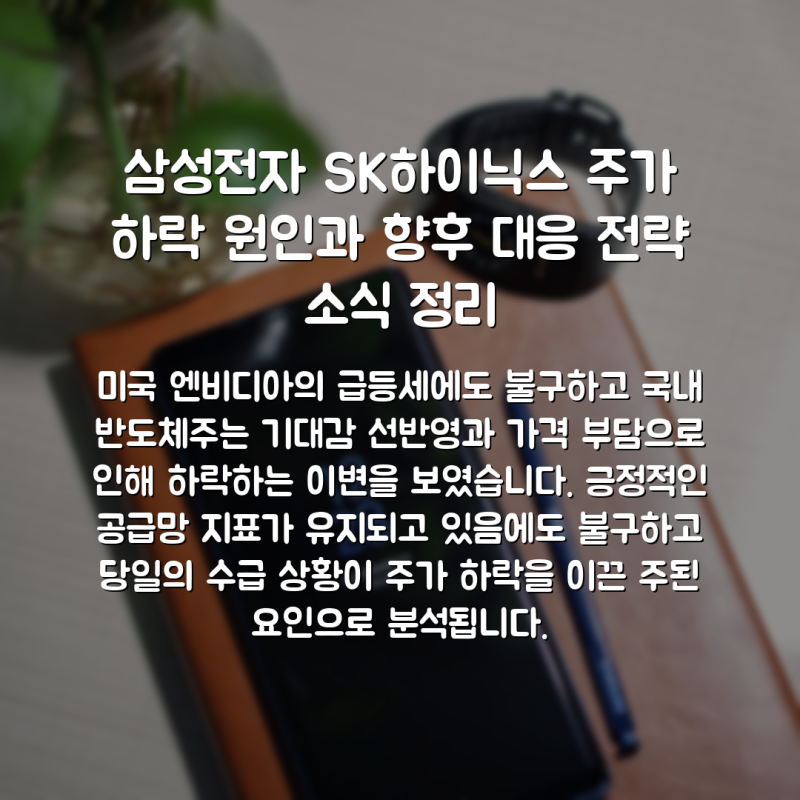 삼성전자 SK하이닉스 주가 하락 원인과 향후 대응 전략 소식 정리