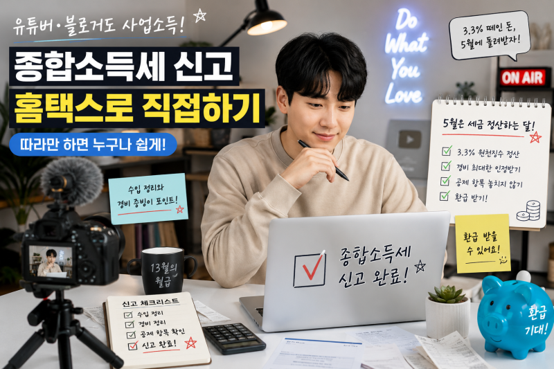 프리랜서 N잡러 종합소득세 신고 가이드 3.3% 떼였다면 5월에 정산하세요