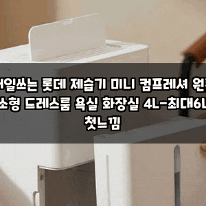 매일쓰는 롯데 제습기 미니 컴프레셔 원룸 소형 드레스룸 욕실 화장실 4L-최대6L 첫느낌