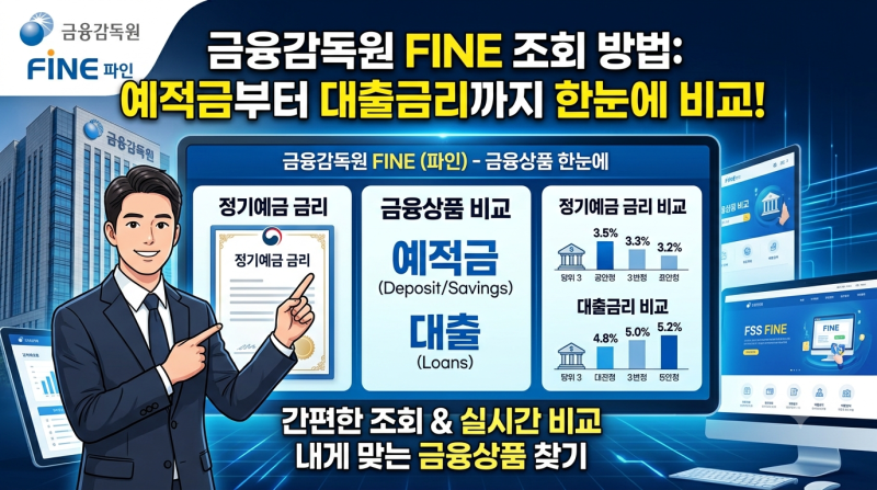 금융감독원 파인 조회 방법, 예적금부터 대출금리까지 한눈에 비교하는 방법