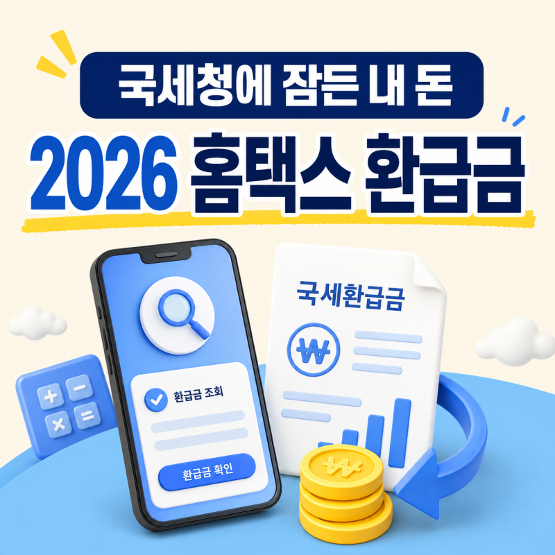 국세청에 잠든 내 돈 찾는 법｜2026 홈택스 환급금 조회·신청방법