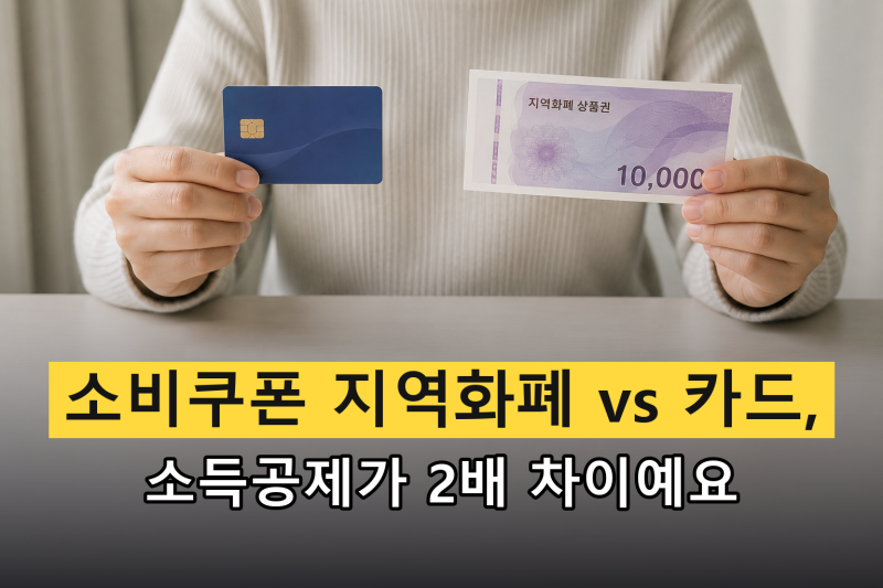 소비쿠폰 지역화폐 vs 카드, 소득공제가 2배 차이예요