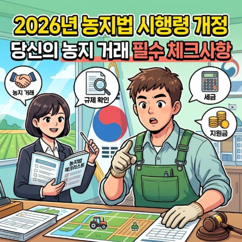 2026년 농지법 시행령 개정, 당신의 농지 거래 필수 체크사항