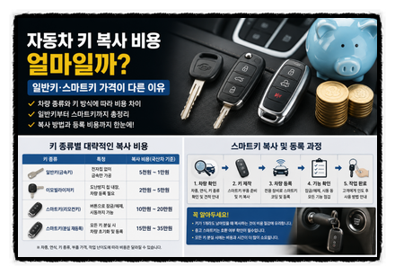 자동차 키 복사 비용 얼마일까? 일반키·스마트키 가격이 다른 이유